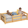 Load image into Gallery viewer, Crib Size Wooden Floor Bed Frame with Rails for Toddlers Age 1–3