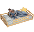 Load image into Gallery viewer, Twin Montessori Floor Bed with Safety Guardrails