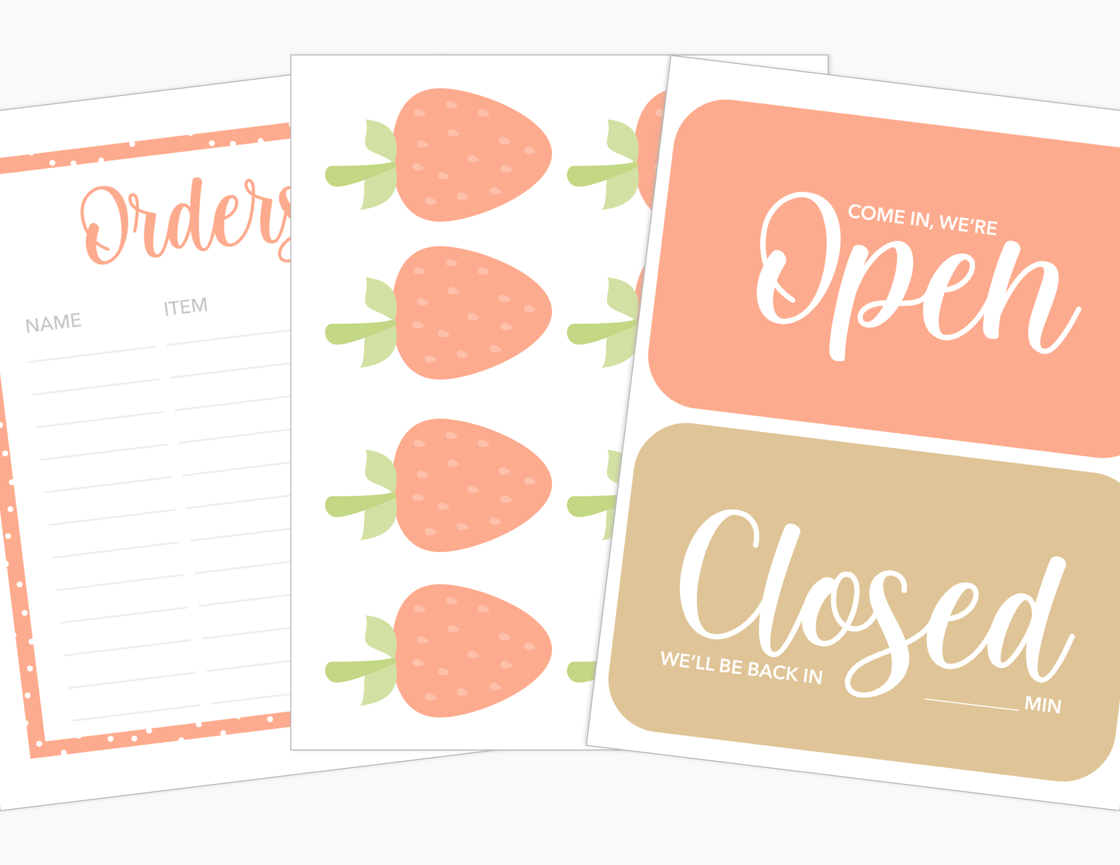 Strawberry Picking Patch Printable Dramatic Play