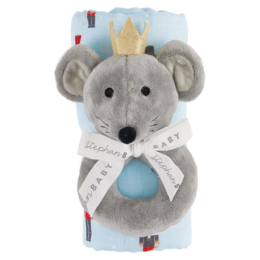 Swaddles with Plush Rattle - Mouse King