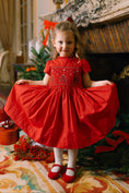 Load image into Gallery viewer, PERLA RED SMOCKED DRESS