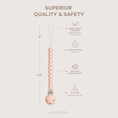 Load image into Gallery viewer, Pacifier Clips in Pink Blush, 2 Pack
