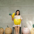 Load image into Gallery viewer, Pineapple Rattan Storage Basket Yellow - Medium