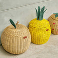 Load image into Gallery viewer, Pineapple Rattan Storage Basket Yellow - Medium