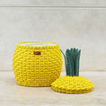 Load image into Gallery viewer, Pineapple Rattan Storage Basket Yellow - Medium