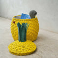 Load image into Gallery viewer, Pineapple Rattan Storage Basket Yellow - Medium