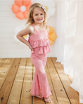 Load image into Gallery viewer, Presley Ruffle Tank Two-Piece Set - Pink