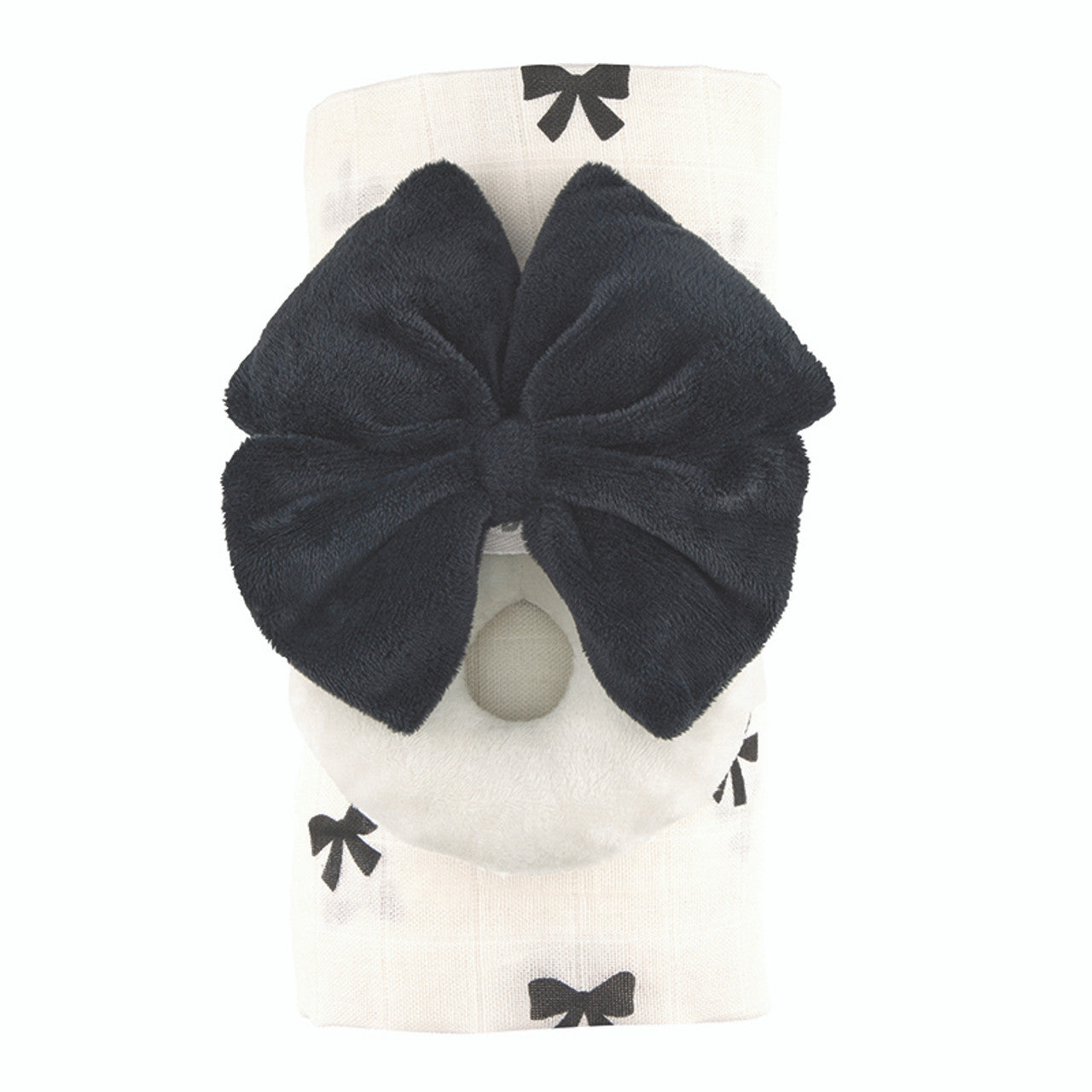 Swaddles with Plush Rattle - Bows