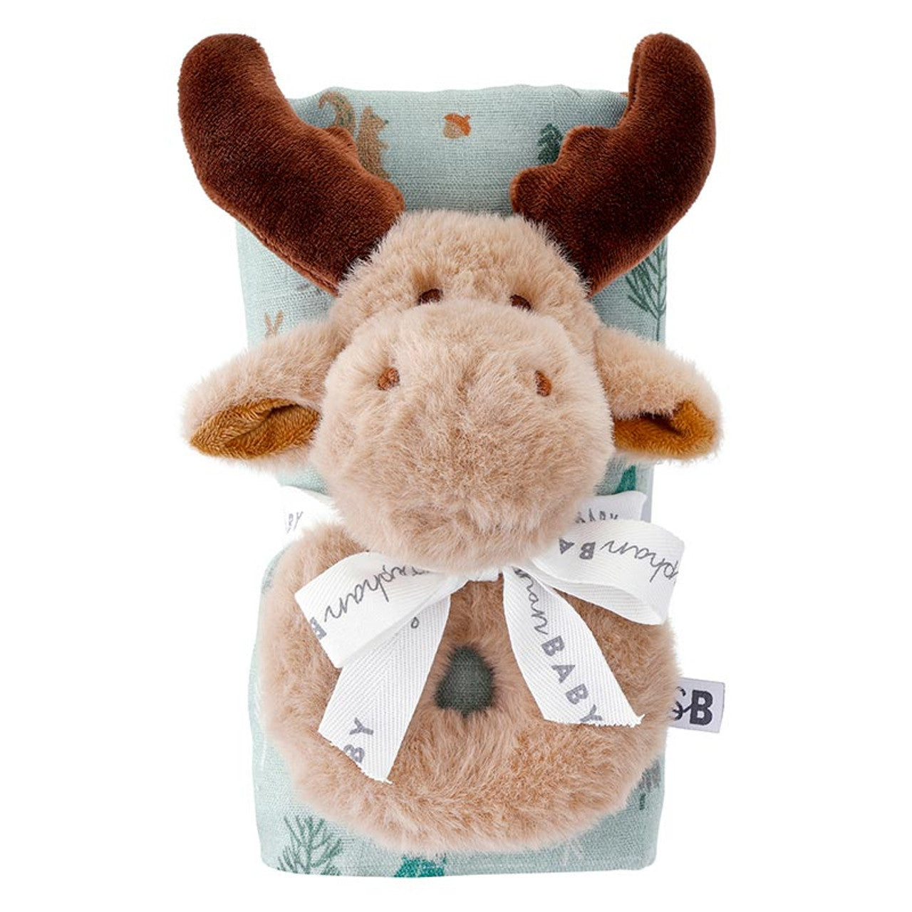 Swaddles with Plush Rattle - Woodland