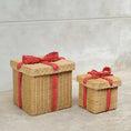 Load image into Gallery viewer, Rattan Storage Gift Boxes - Set of 2