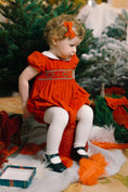 Load image into Gallery viewer, SARAH BUBBLE RUBY SMOCKED ROMPER