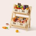 Load image into Gallery viewer, Tiny Land® Play Kitchen Accessories – Play Kitchen Food Storage: Versatile Wooden Rack for Play Food