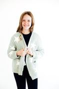 Load image into Gallery viewer, Sage/Coconut Star Cozy Cardigan
