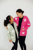 Load image into Gallery viewer, Sage/Coconut Star Cozy Cardigan