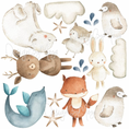 Load image into Gallery viewer, Arctic Animal Friends - Fabric Nursery Wall Art Decals