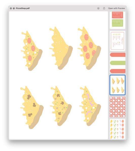 Pizza Shop Printable Dramatic Play Kit