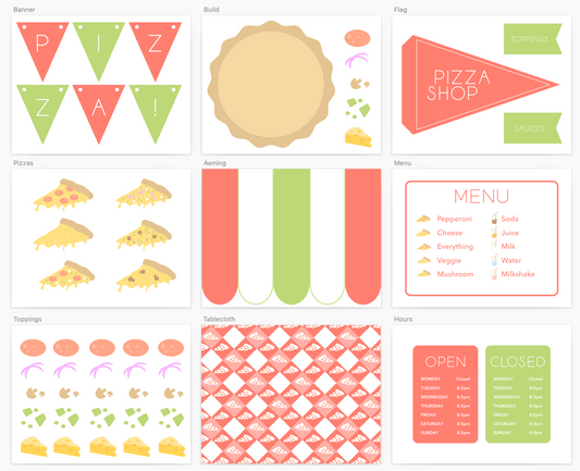 Pizza Shop Printable Dramatic Play Kit