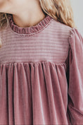 Load image into Gallery viewer, Alexa Dusty Rose Smocked Velvet Dress