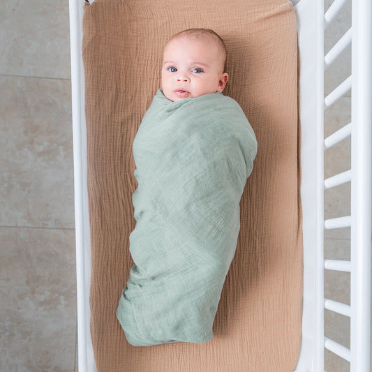 Muslin Swaddle Blanket in Fern, 1 Pack