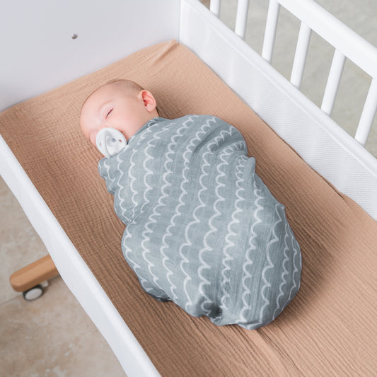 Muslin Swaddle Blanket in Rain & Doodle, 2 Pack