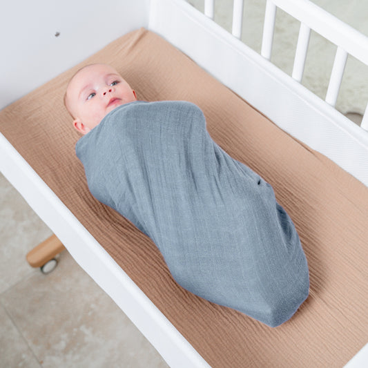 Muslin Swaddle Blanket in Pacific Blue, 1 Pack