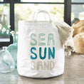 Load image into Gallery viewer, Large Canvas Storage Tote - Sea Sun Sand
