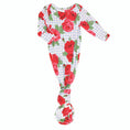 Load image into Gallery viewer, Knotted Gown - Blue Gingham + Red Roses