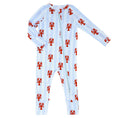 Load image into Gallery viewer, Cozy Romper - Blue Stripes + Lobsters