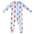 Load image into Gallery viewer, Cozy Romper - Blue Stripes + Lobsters