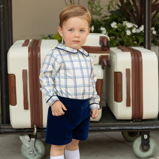 Robert Shorts in Back Bay Blue Velvet