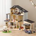 Load image into Gallery viewer, Sweet Family Gift Set: Black Dollhouse & Dollhouse Garage & Extra Dolls Set