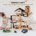 Load image into Gallery viewer, Sweet Family Gift Set: Black Dollhouse & Dollhouse Garage & Extra Dolls Set