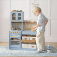 Load image into Gallery viewer, Tiny Land® Pretend Play Kitchen for Kids - Serenity Wooden Kitchen – Blue