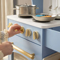 Load image into Gallery viewer, Tiny Land® Pretend Play Kitchen for Kids - Serenity Wooden Kitchen – Blue