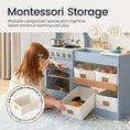 Load image into Gallery viewer, Tiny Land® Pretend Play Kitchen for Kids - Serenity Wooden Kitchen – Blue