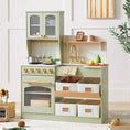 Load image into Gallery viewer, Tiny Land® Pretend Play Kitchen for Toddlers - Serenity Wooden Kitchen – Green