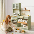 Load image into Gallery viewer, Tiny Land® Pretend Play Kitchen for Toddlers - Serenity Wooden Kitchen – Green