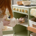 Load image into Gallery viewer, Tiny Land® Pretend Play Kitchen for Toddlers - Serenity Wooden Kitchen – Green