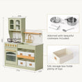 Load image into Gallery viewer, Tiny Land® Pretend Play Kitchen for Toddlers - Serenity Wooden Kitchen – Green