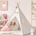 Load image into Gallery viewer, Tiny Land® Teepee Tent for Kids with Mat – Indoor Play Tent with Floor Mat