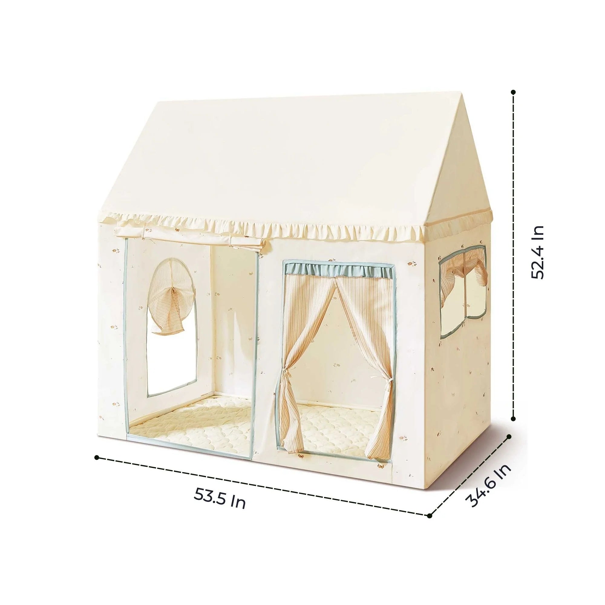 Tiny Land® Sweet Citrus Kids Play Tent – White and Blue Indoor Playhouse