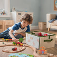 Load image into Gallery viewer, Tiny Land® 110-Piece Wooden Train Set with Folding Storage Box