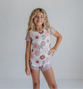 Load image into Gallery viewer, Tan Floral Shortie Leotard