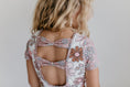 Load image into Gallery viewer, Tan Floral Shortie Leotard