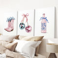 Load image into Gallery viewer, Cherries Disco Ball Preppy Pink Wall Art Prints