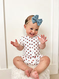 Load image into Gallery viewer, Red White & Blue Tulips Bamboo Shorty Pajamas