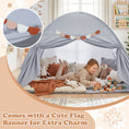 Load image into Gallery viewer, Twin Size Indoor Canopy Tent for Kids with 2 Window and Suits 3+