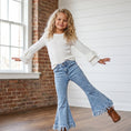 Load image into Gallery viewer, Twirl Fringe Flare Denim Jeans