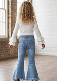 Load image into Gallery viewer, Twirl Fringe Flare Denim Jeans