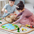 Load image into Gallery viewer, Tiny Land® Wooden Train Set 110 Pcs